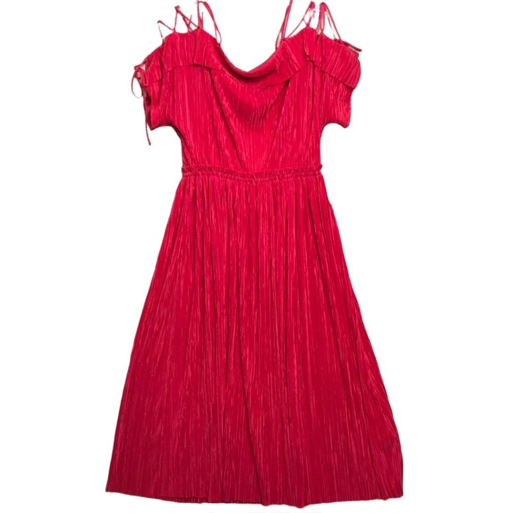 Express Dress Size Small Sleeveless Red Spaghetti Strap Pleated